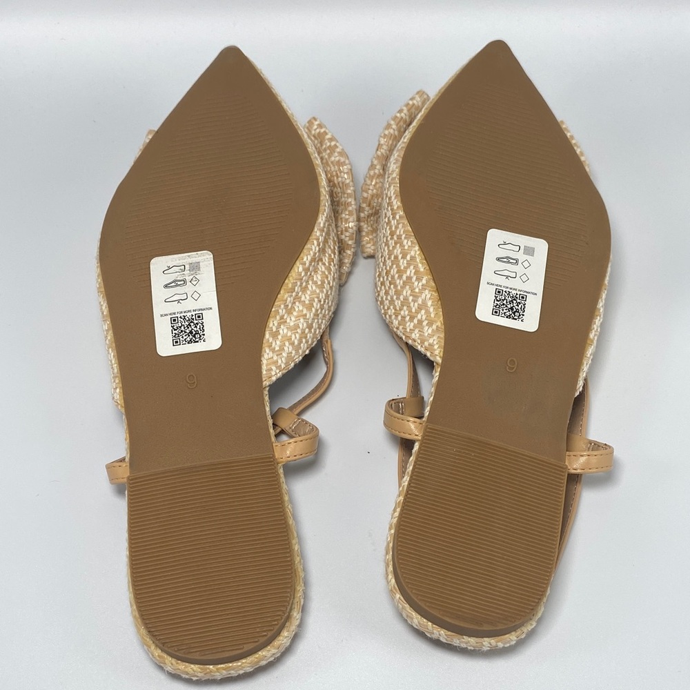 ASOS Beige and Tan Bow Flats - Picture 4 of 7